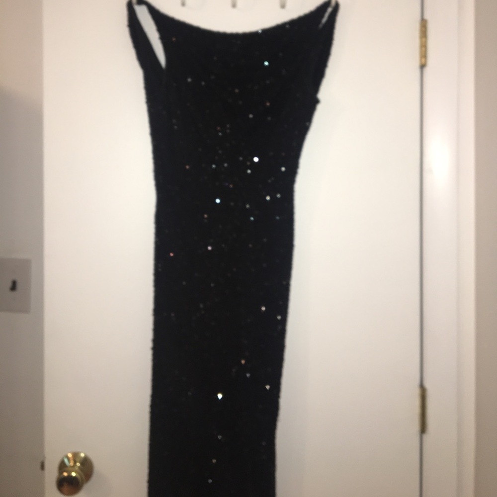 Black sequin evening gown