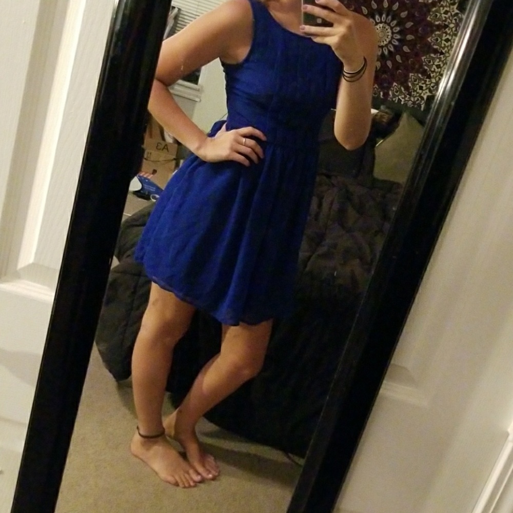 Blue ruffled dress - Picture 2 of 3