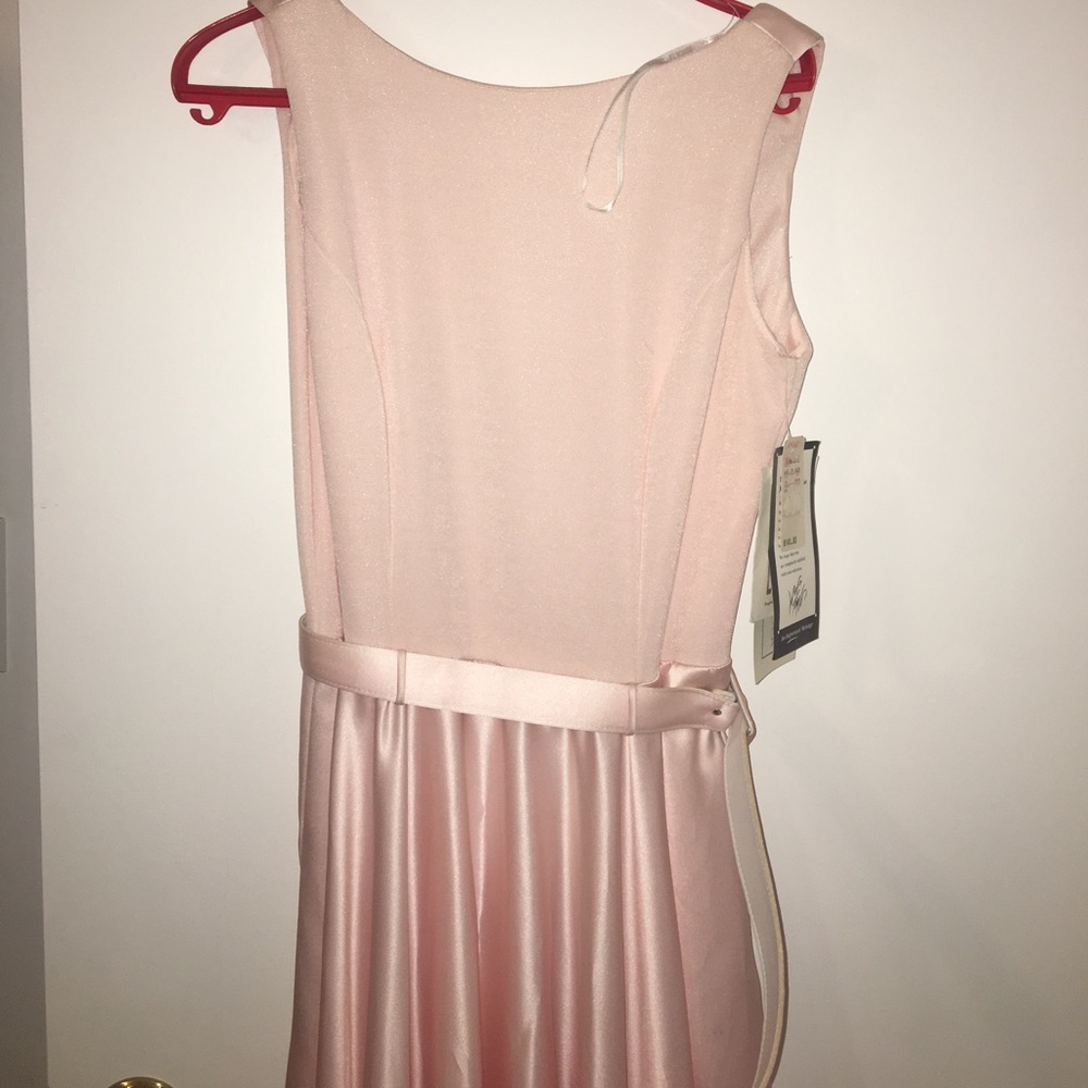 Pink satin formal gown
