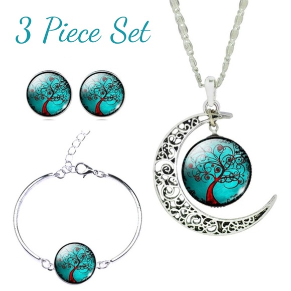 Jewelry - Glass Cabochon 3-piece Jewelry Set