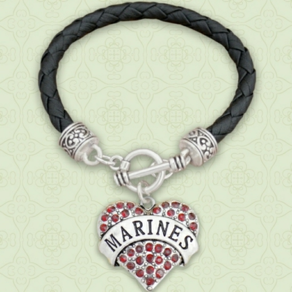 BLACK BRAIDED LEATHER "MARINE" BRACELET