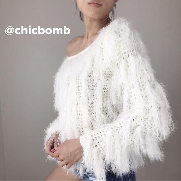 PLAYFUL YOUTH faux furry sweater top - Picture 2 of 4