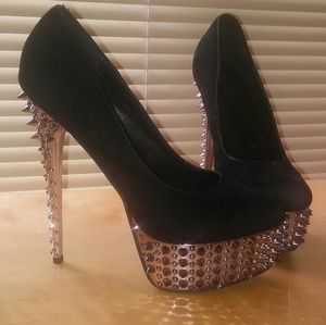 Sexy spiked black heels