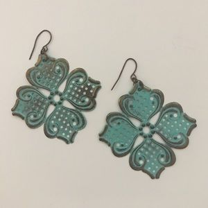 Turquoise & Bronze Metal Earrings