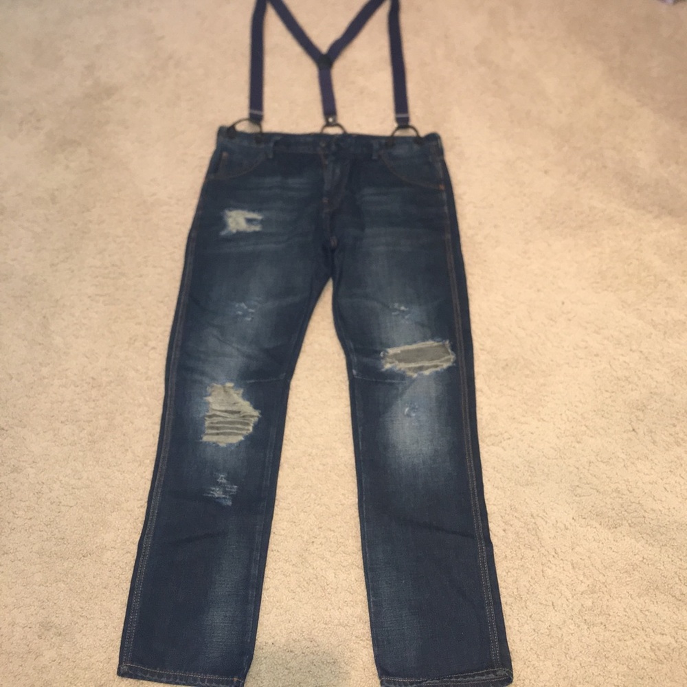 Scotch & Soda Denim Overall Jeans