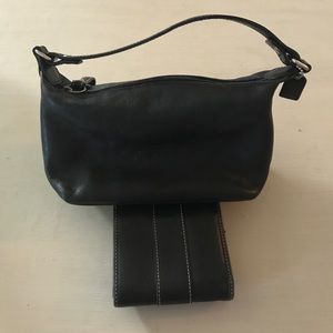 Small leather Coach handbag and matching wallet