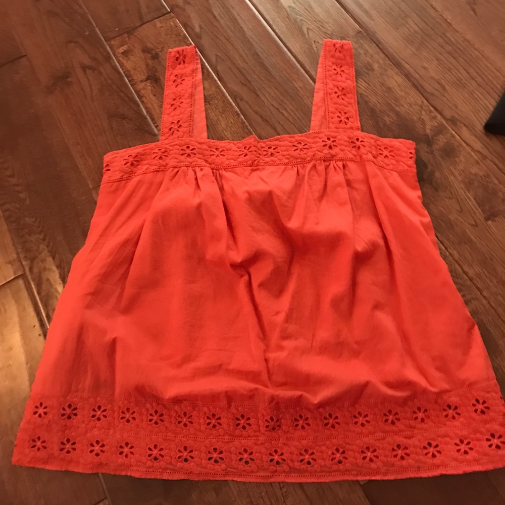 Eyelet Coral tank top