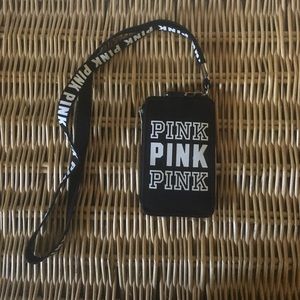 PINK- Black Lanyard