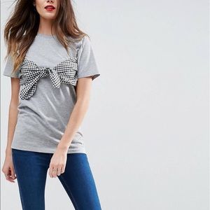ASOS Tall/Maternity Gingham Bandeau Tie T-Shirt