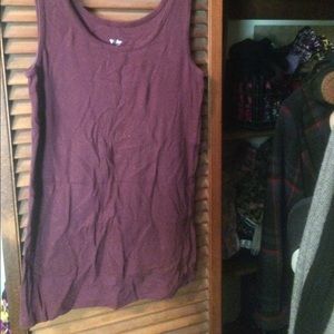 Xl burgundy tank with gold sparkles