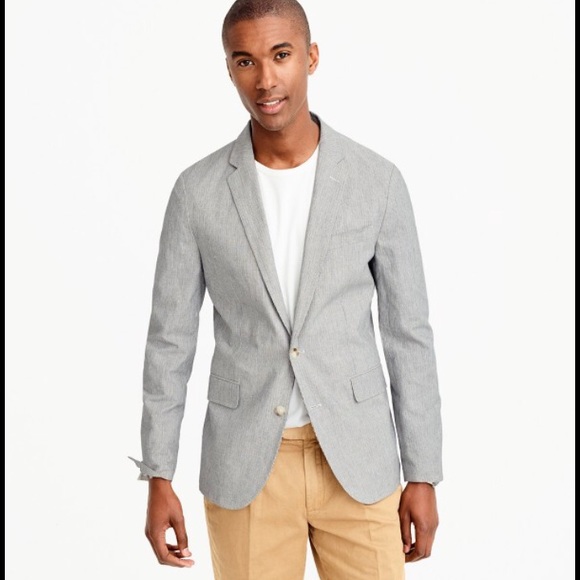 gray linen blazer