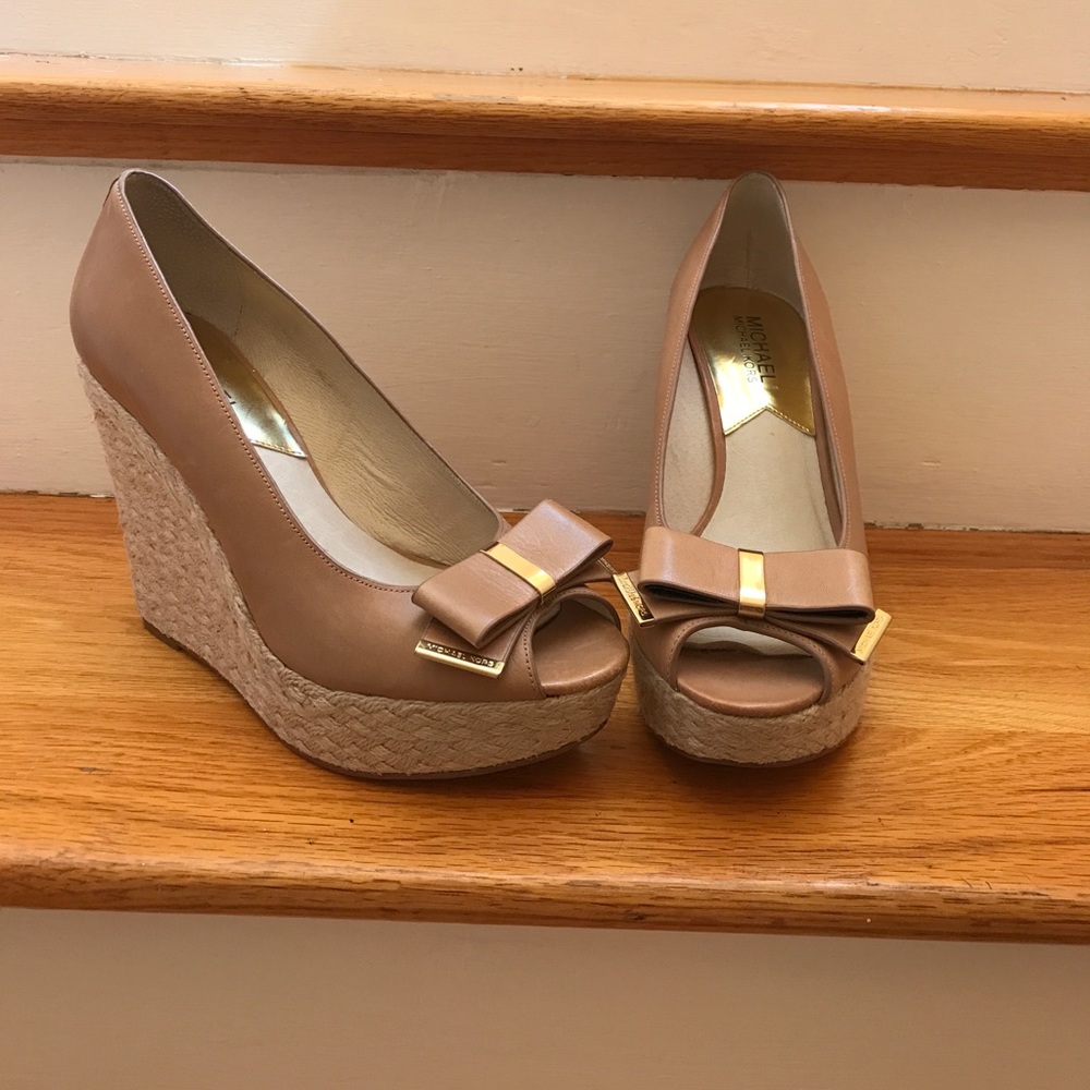 Michael Kors peep toe wedges