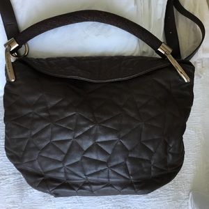 Akris brown tufted leather handbag