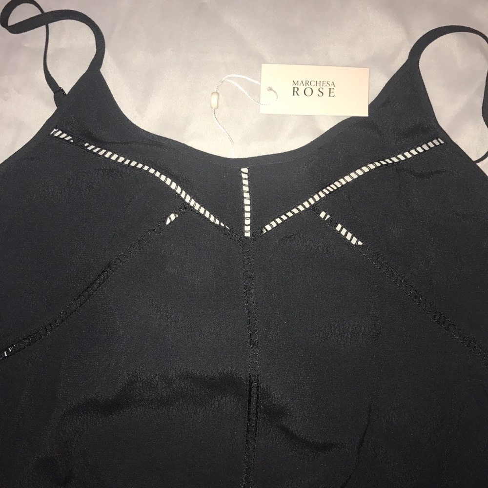 Black Marchesa Rose Cami/Tank