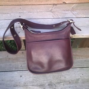 Vintage Coach Saddlebag in dark brown leather