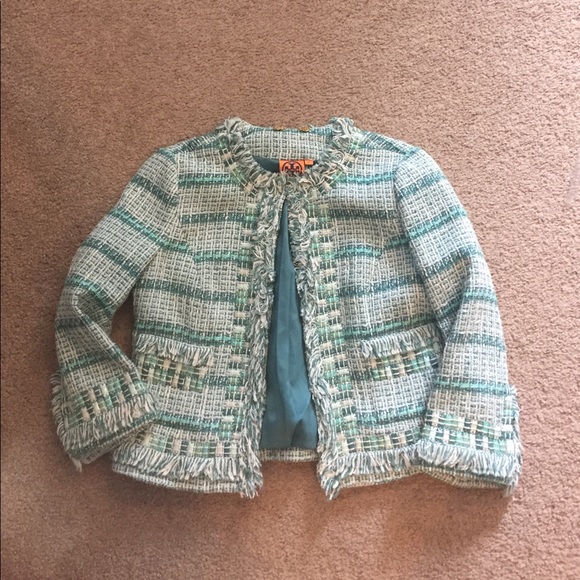 tory burch tweed cardigan