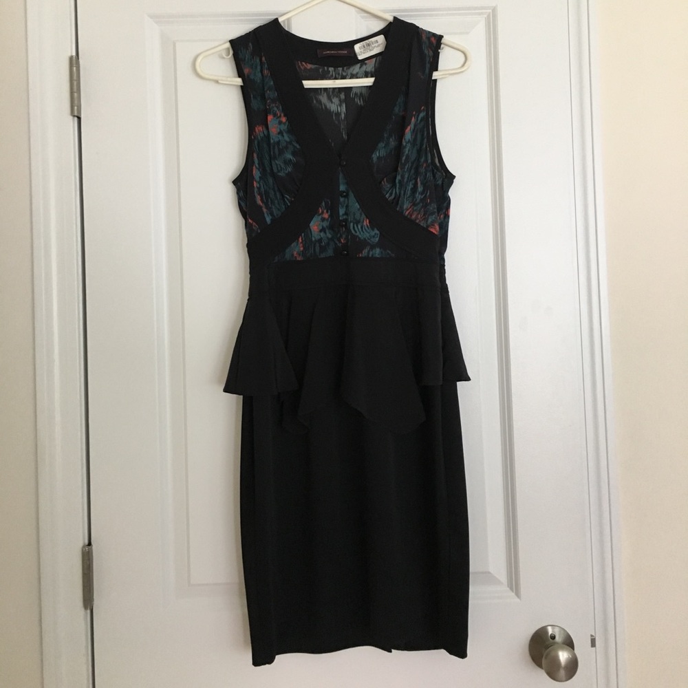 Marchesa Voyage vneck peplum dress