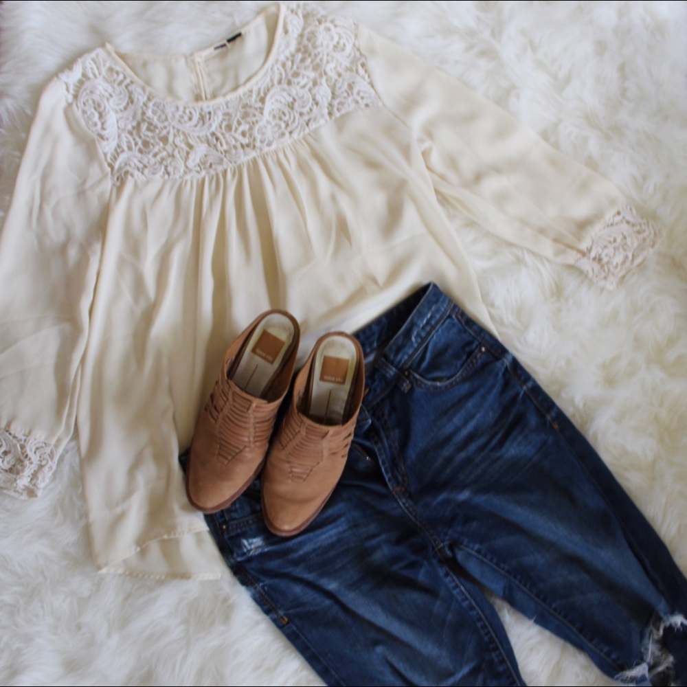 Flowy Lace Cream Top