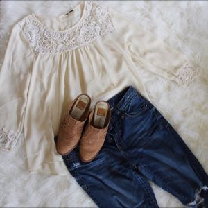 Flowy Lace Cream Top