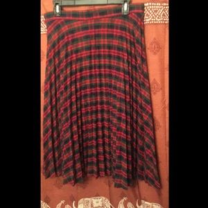 Vintage Plaid Midi Skirt
