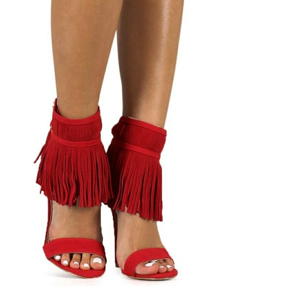 Fuschia Fringe Heel - Picture 3 of 3