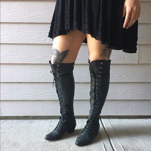 Free People Joe Lace Up Boot Black