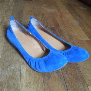 Bright Blue Jcrew flats, size 6