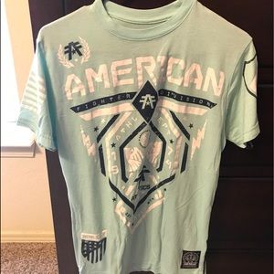 Light blue men's American fighter tee