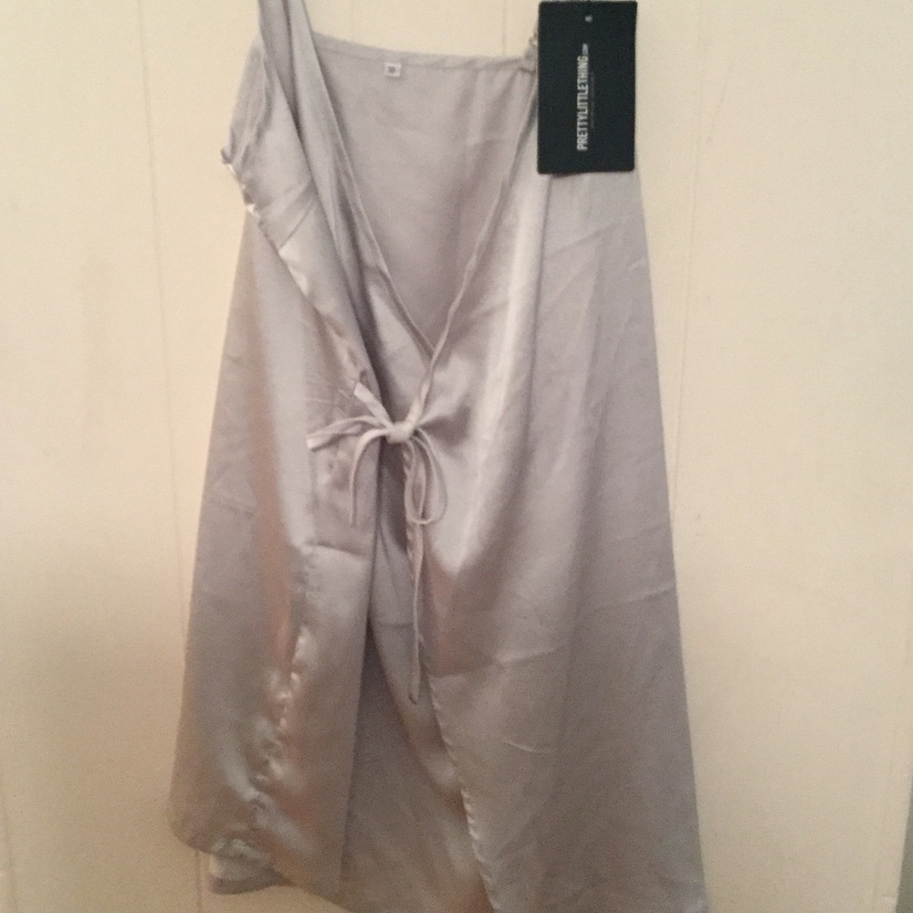 Silk tie around dress