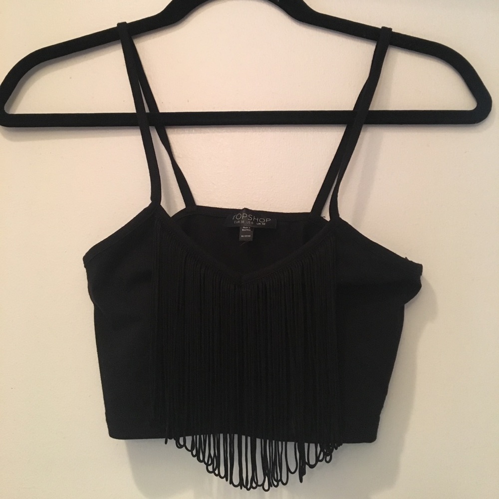 Topshop Fringed Crop Top