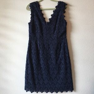 Lilly Pulitzer navy blue butterfly lace dress