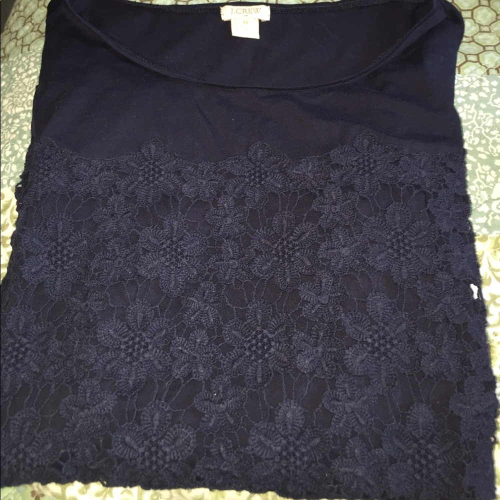 Navy Blue Macrame 3/4 Sleeve