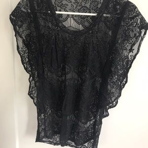 Buffalo David Bitton Black Lace Top