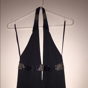 BCBG Black Dress with beaded accent. Size small