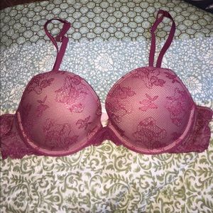 VS 36B Maroon Lace Bra