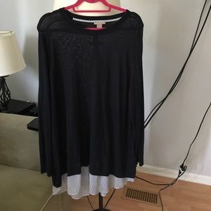 H&M Navy tunic navy with white fabric 2Xl