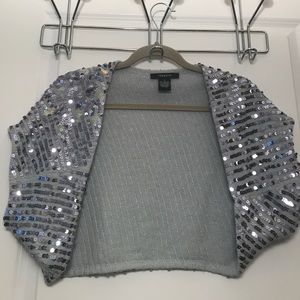 Light Blue Sequin Shrug Sweater