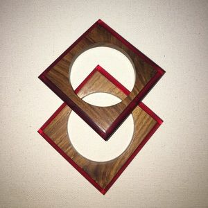 Square wood lucite bangles
