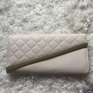ASOS Nude Quilted Diagonal Magnetic Flap Clutch