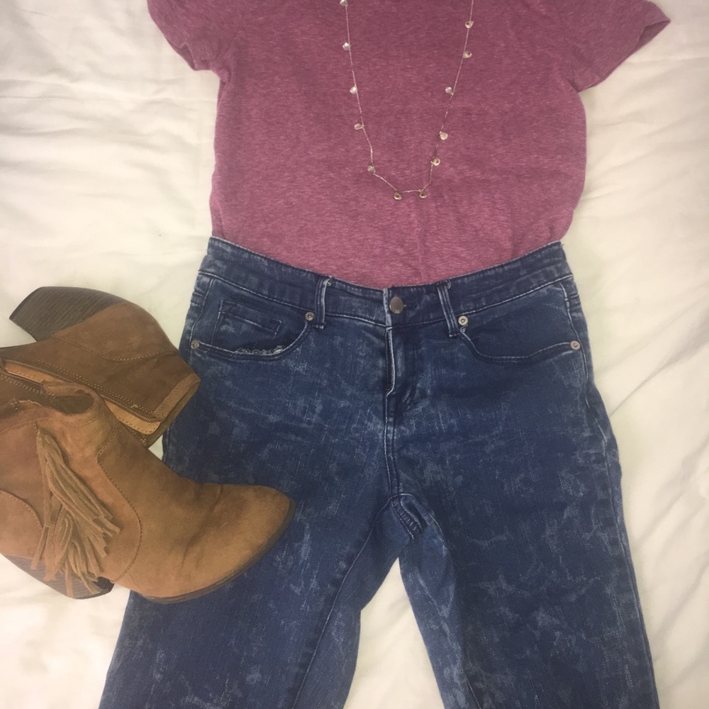 Acid wash denim jeans