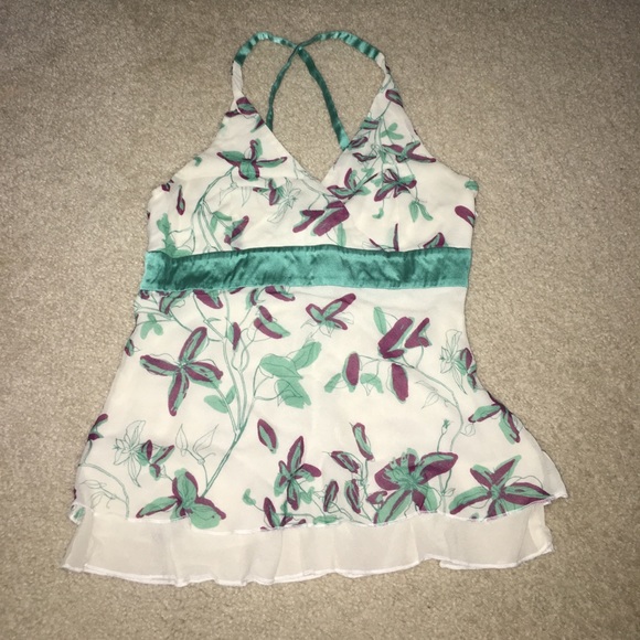 bebe Tops - Bebe Sheath Crisscross Tank Top w/ side zipper