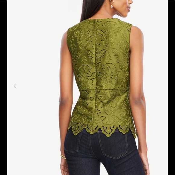 Ann Taylor botanical lace peplum top. - Picture 3 of 7