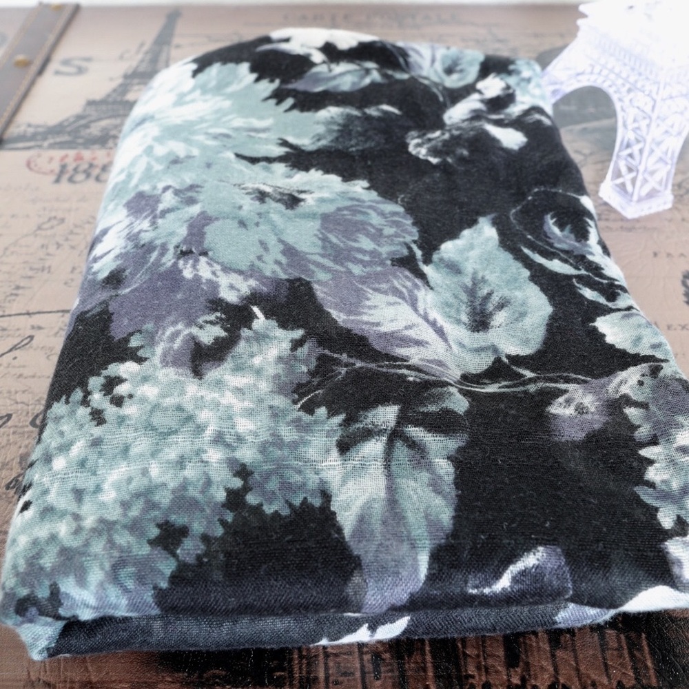 Moving Sale!! Black Blanket Scarf w Floral Print
