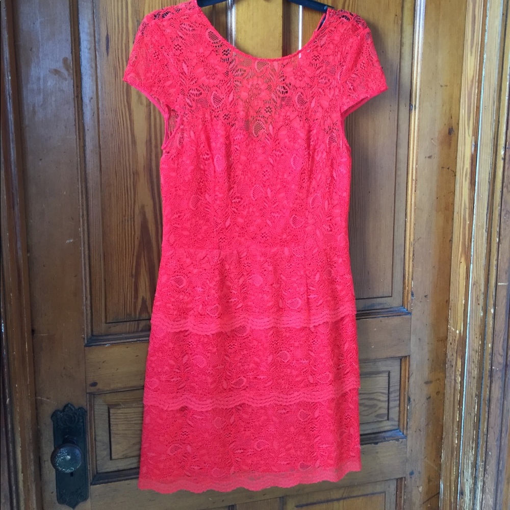 Cherry red lace dress