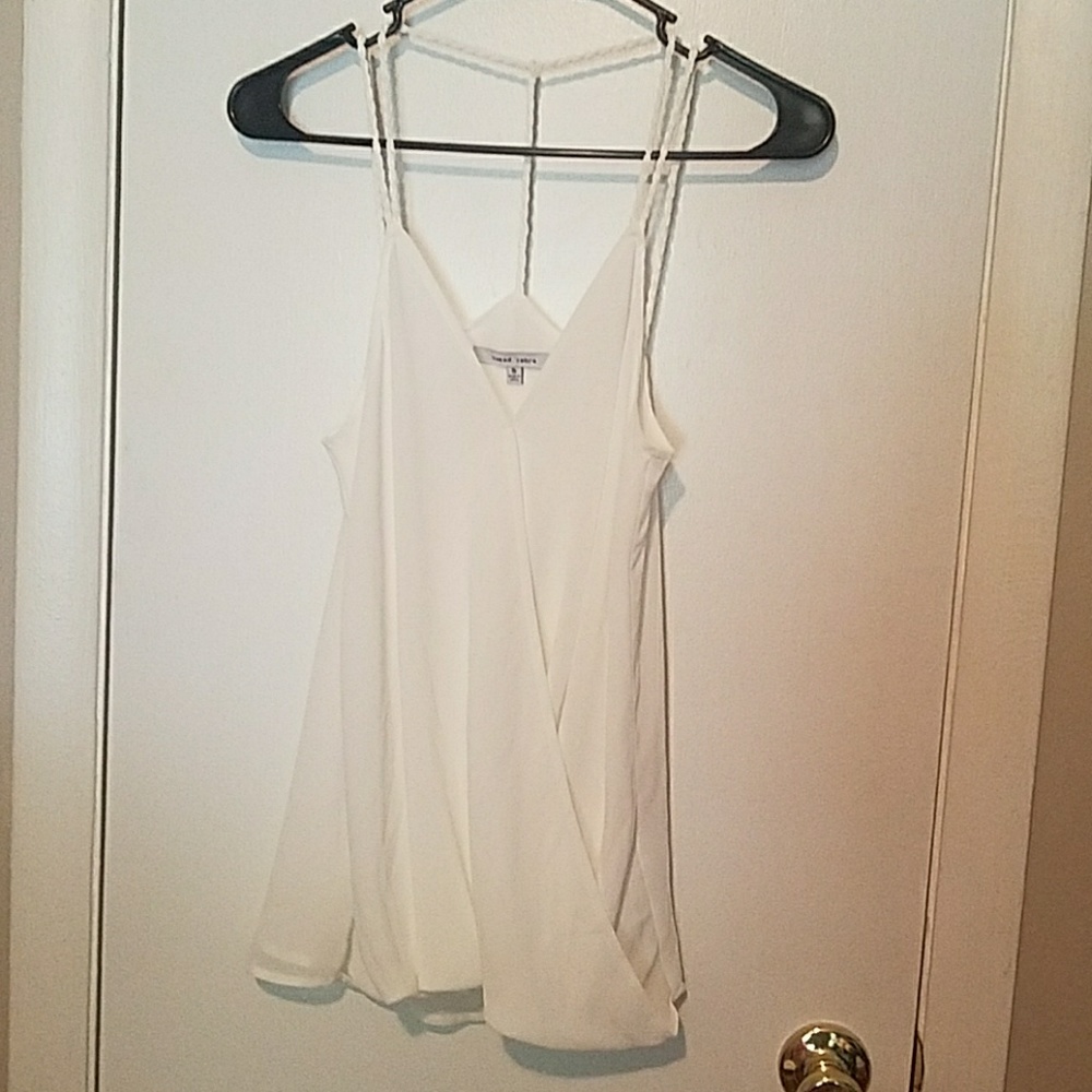naked zebra white strappy tank