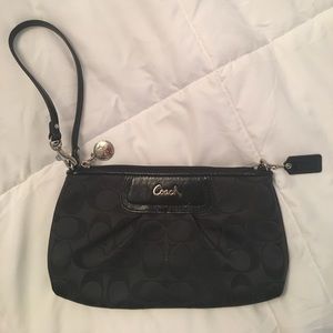 Black Coach Wristlet Clutch
