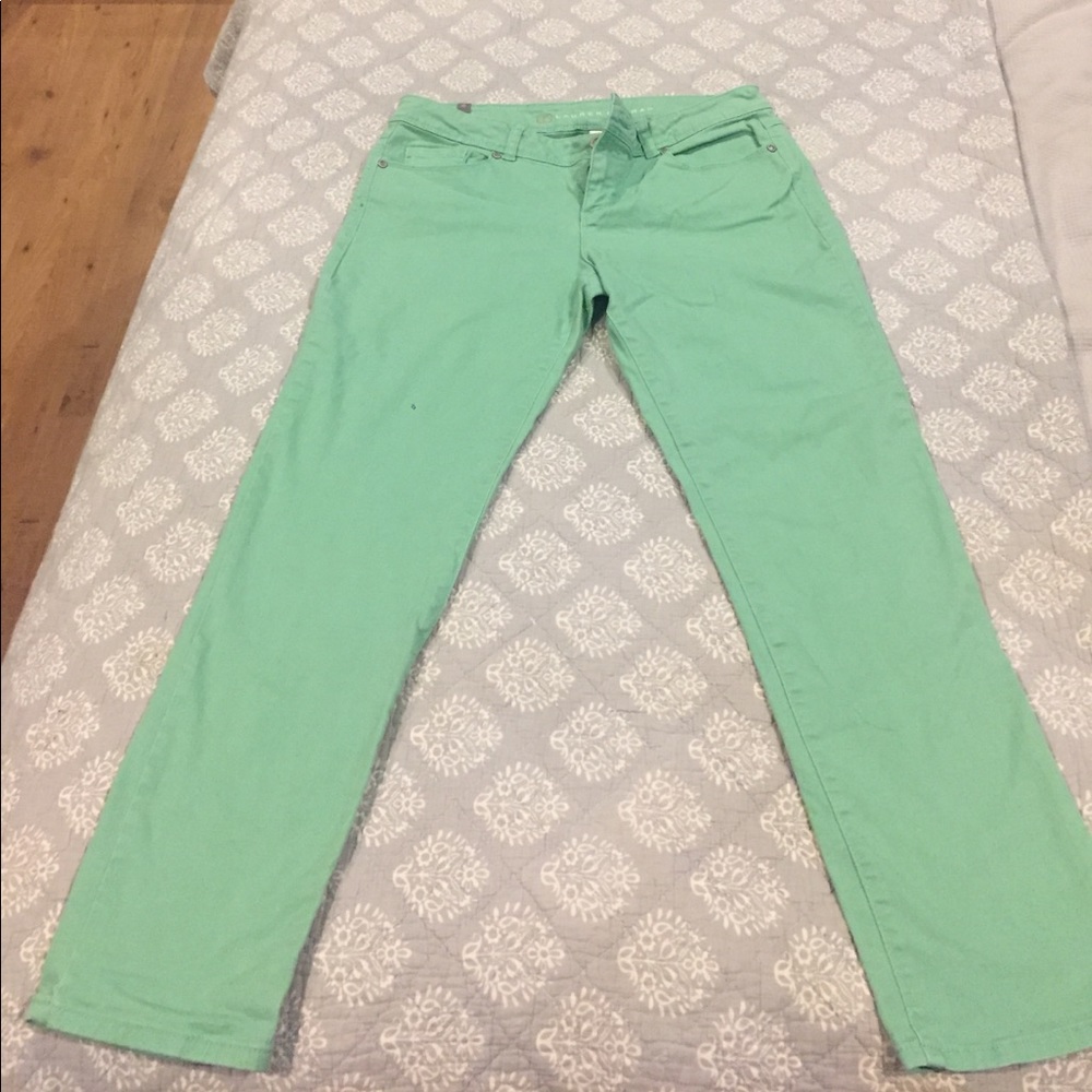 Laura Conrad Mint Green Denim Cropped Pants