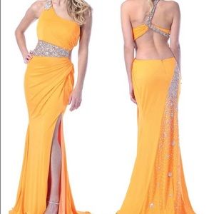 Johnathan Kayne Orange Prom Dress