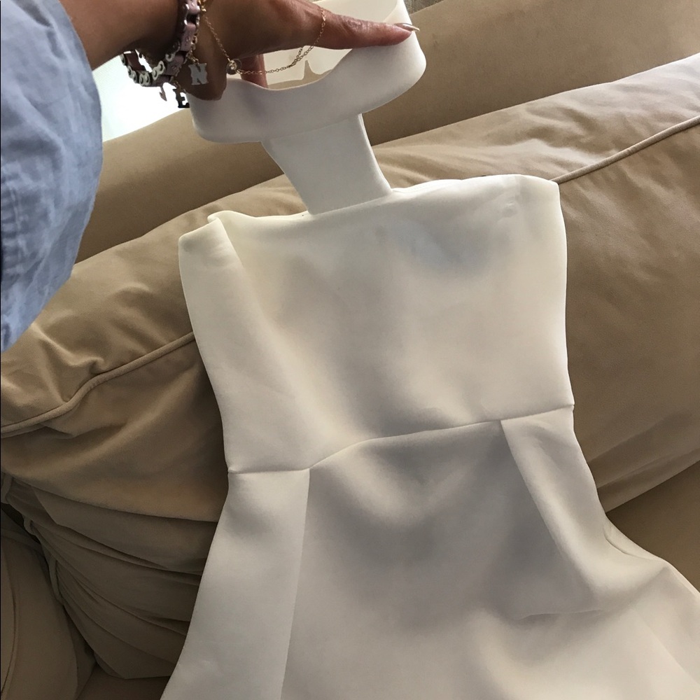 Misguided halter white dress with choker detail.