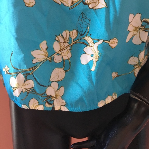 LOFT Blue Floral Print Blouse - Picture 3 of 6